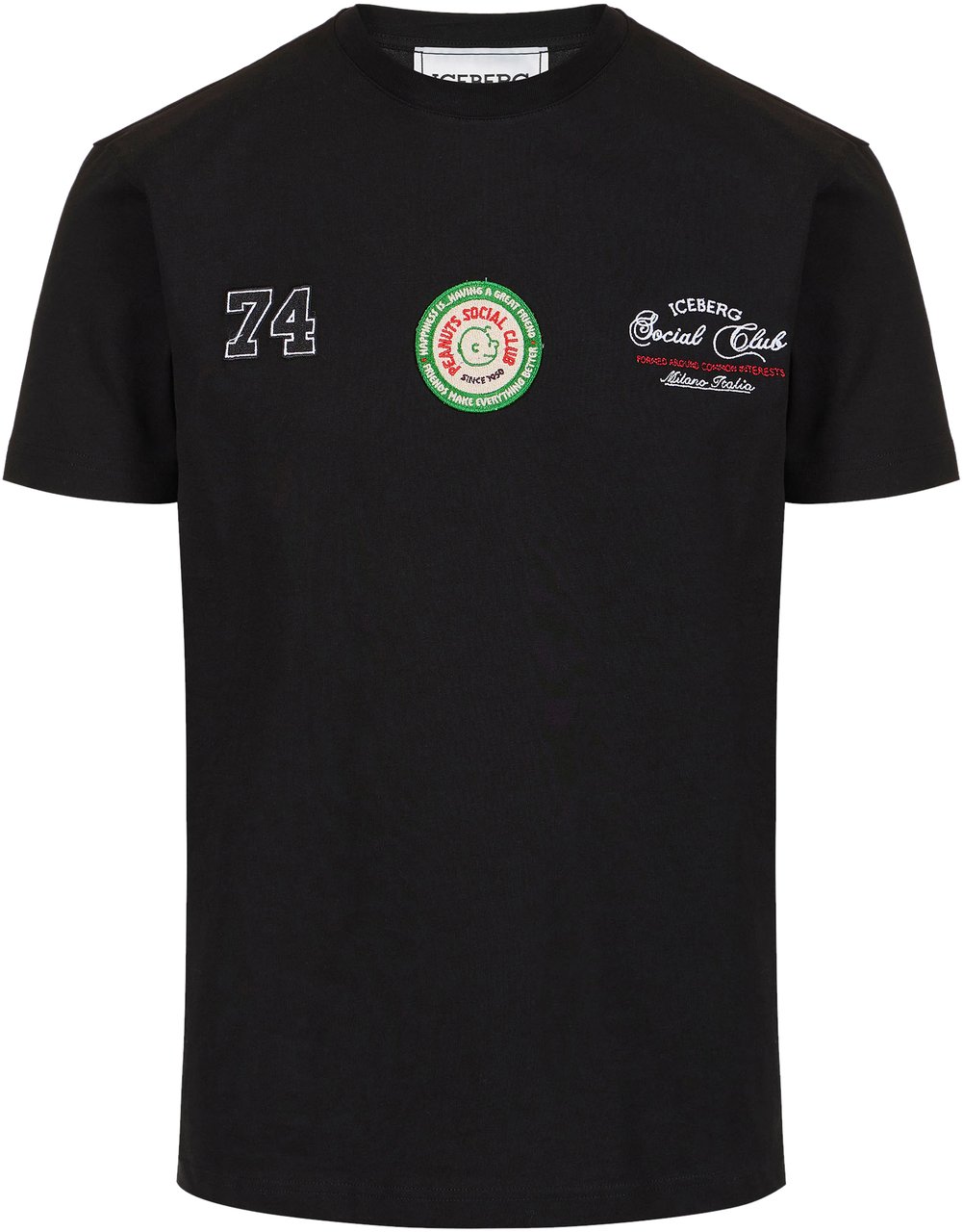 Iceberg Slim fit black cotton jersey T-shirt Zwart