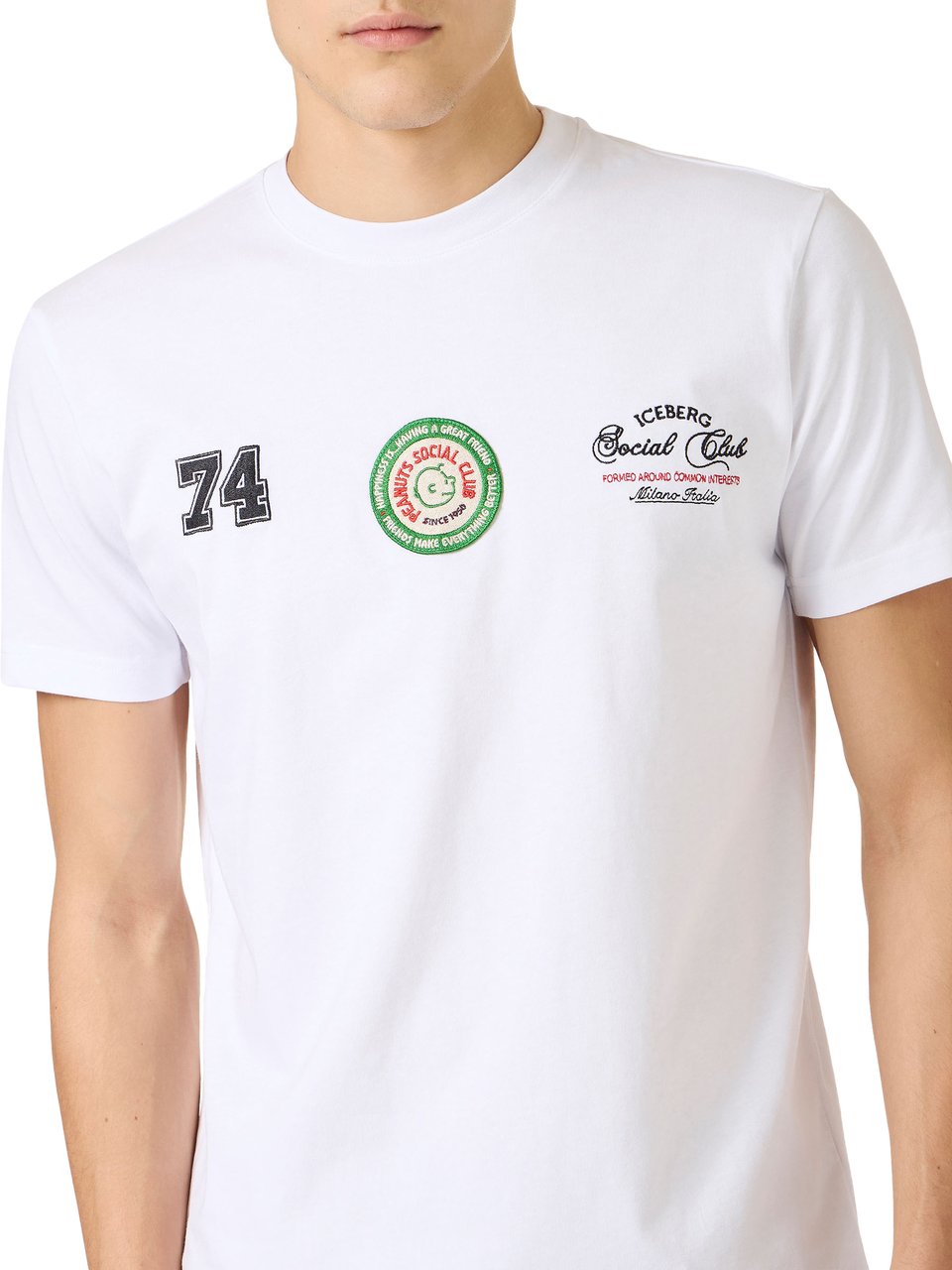 Iceberg Slim fit optic white cotton jersey T-shirt Wit