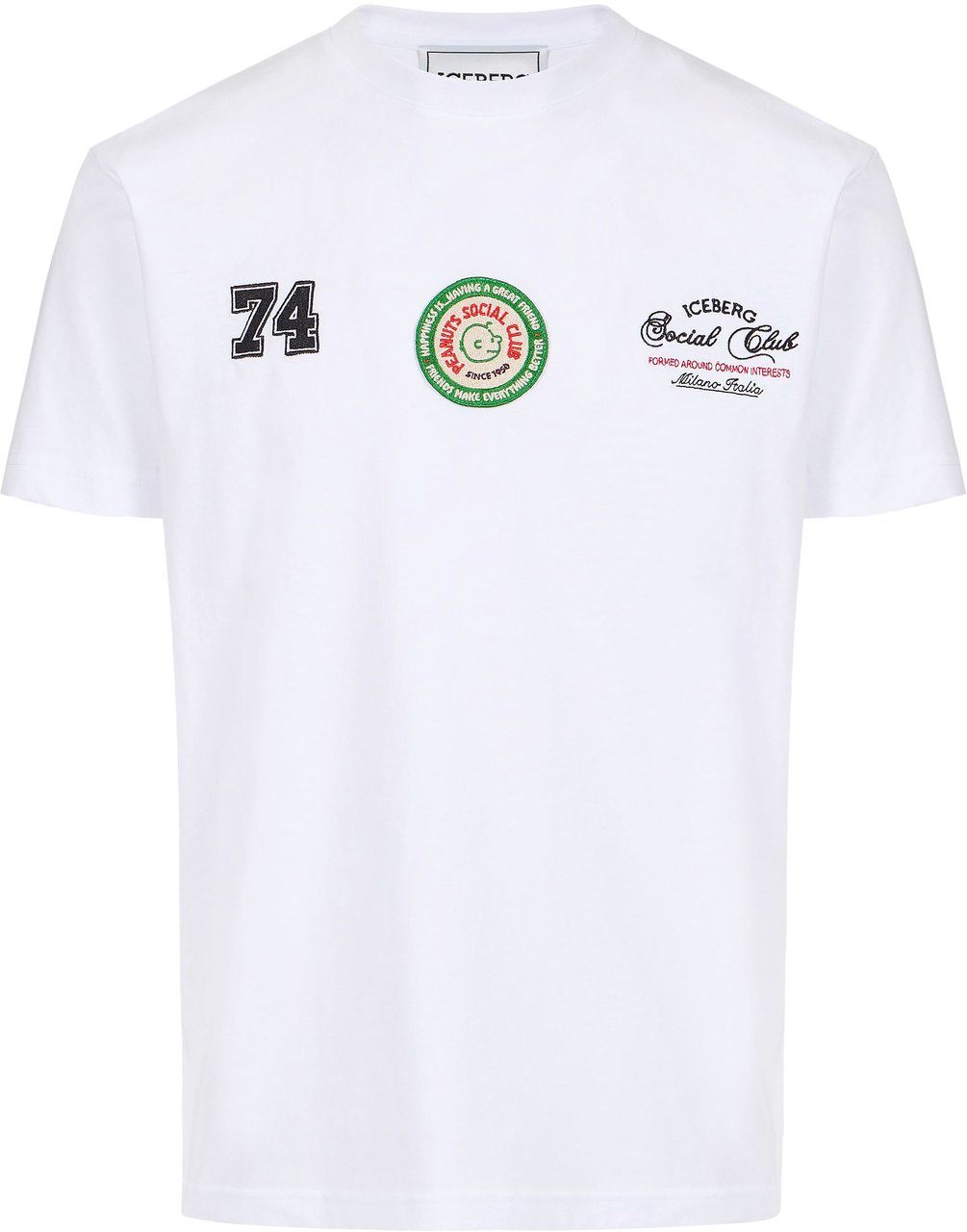 Iceberg Slim fit optic white cotton jersey T-shirt Wit