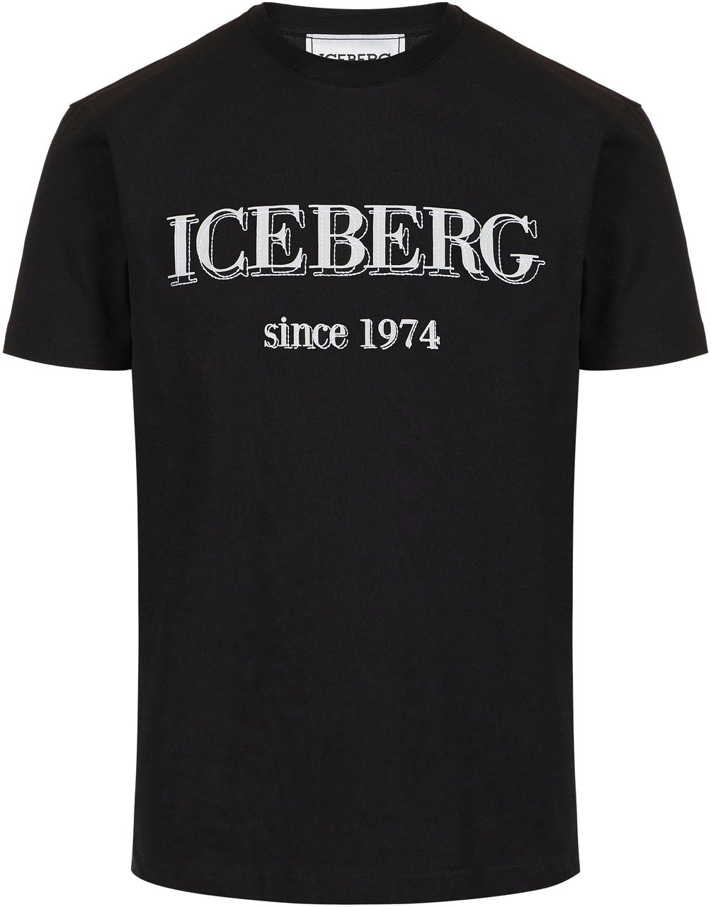 Iceberg Black oversized T-shirt in cotton jersey, featuring the Iceberg logo embroidery Zwart