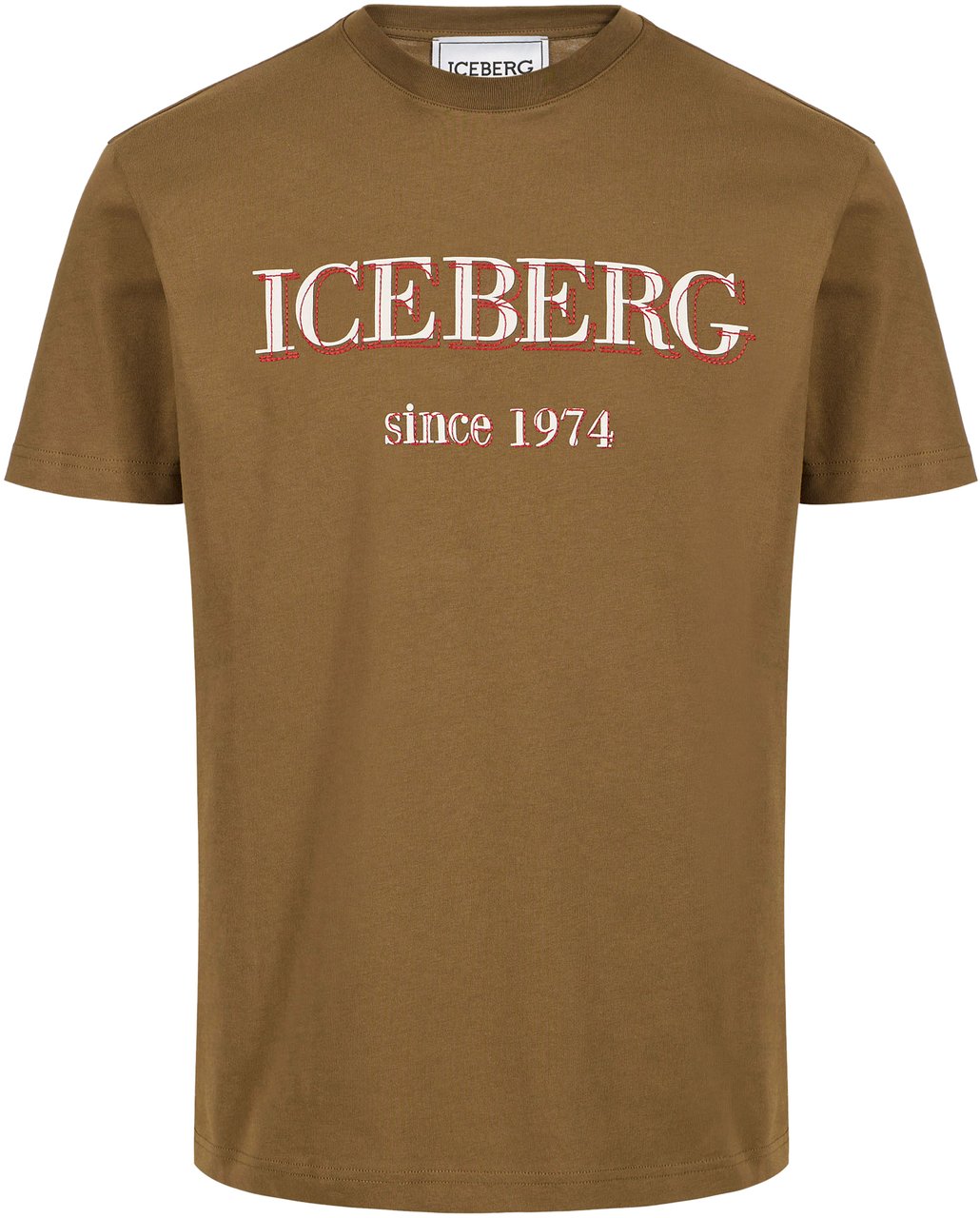 Iceberg Khaki oversized T-shirt in cotton jersey, featuring the Iceberg logo embroidery Groen