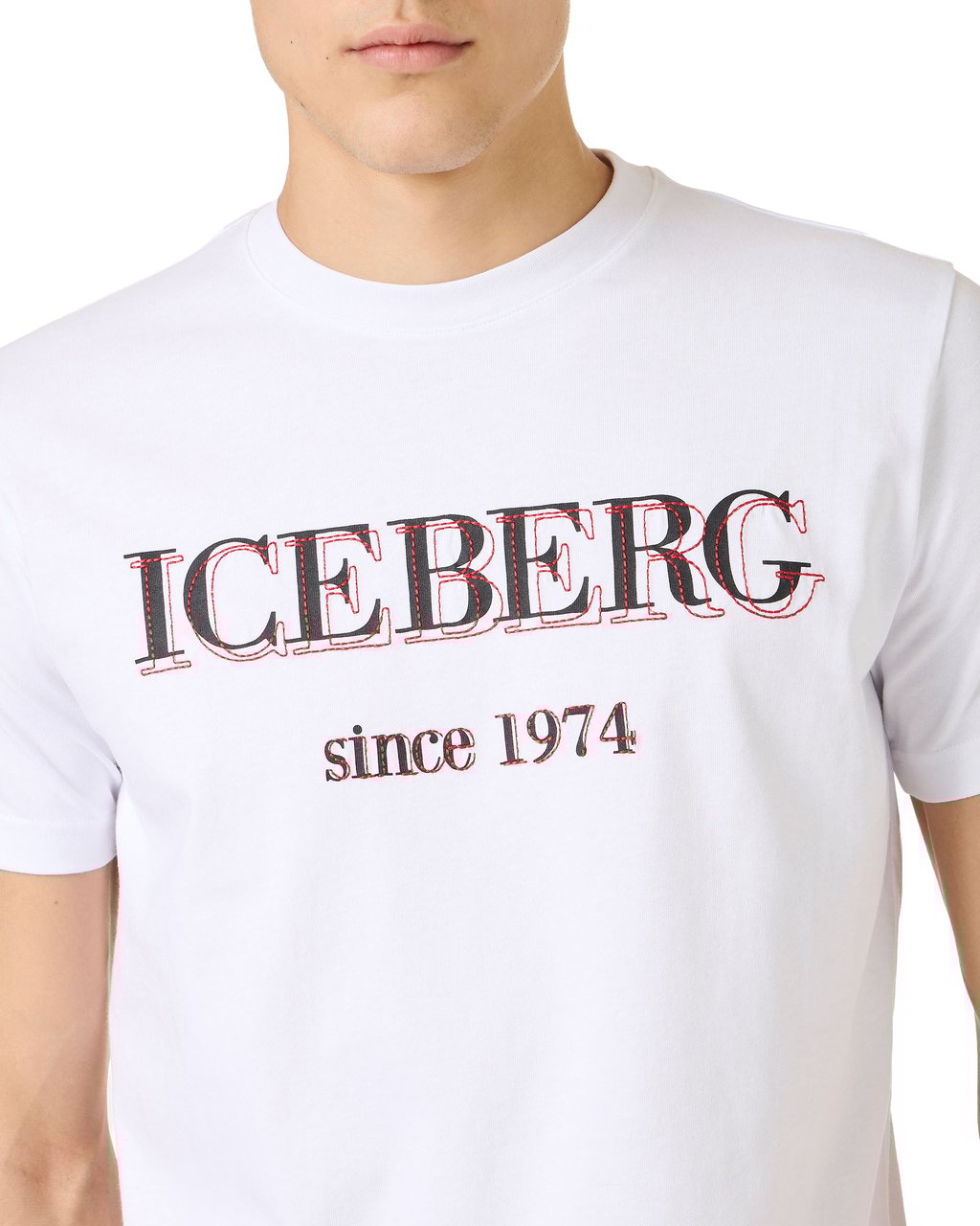 Iceberg Optic white oversized T-shirt in cotton jersey, featuring the Iceberg logo embroidery Wit