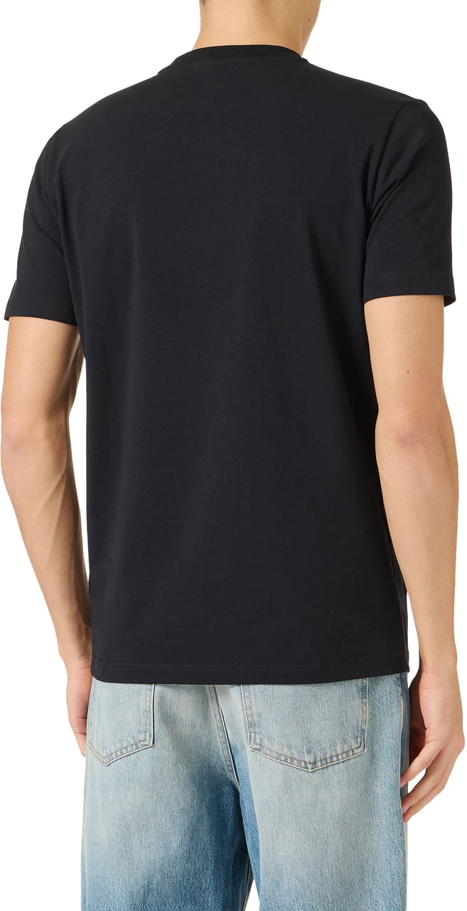 Iceberg Slim fit stretch black cotton jersey T-shirt with dinosaur patch Zwart