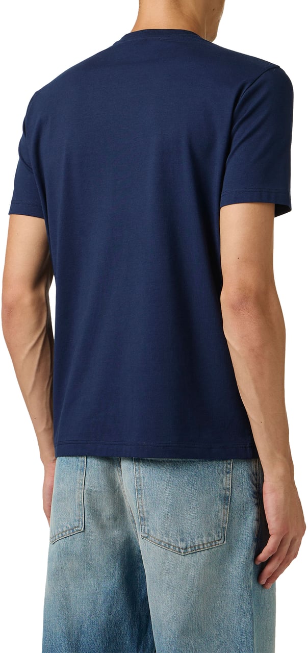 Iceberg Slim fit stretch blue cotton jersey T-shirt with dinosaur patch Blauw