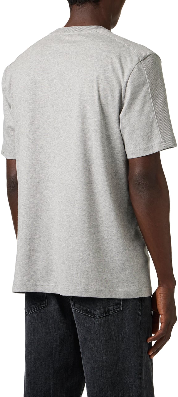 Iceberg Regular fit light gray melange cotton jersey T-shirt, featuring a poplin band Grijs