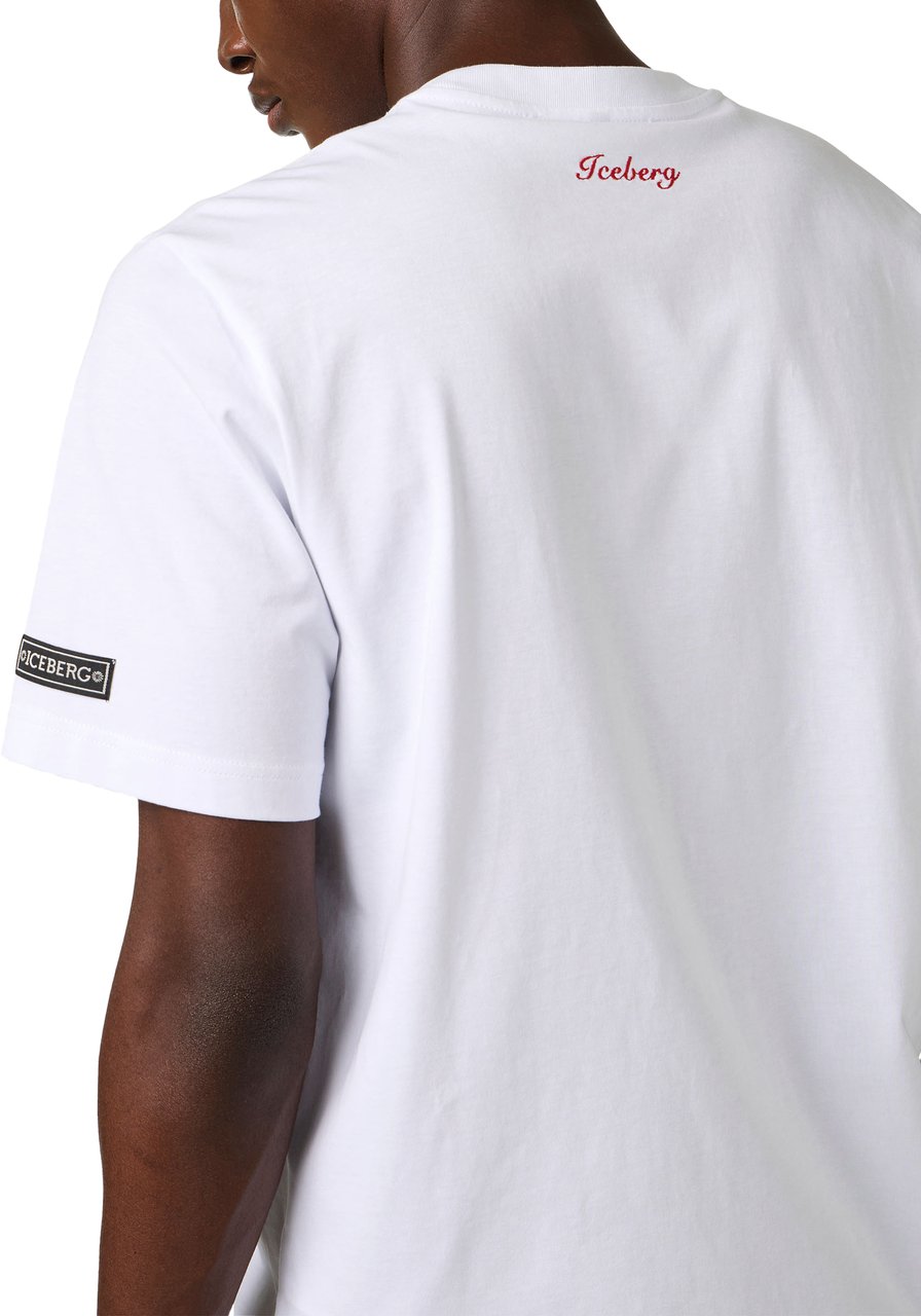 Iceberg Regular fit optic white cotton jersey T-shirt with Looney Tunes print Wit