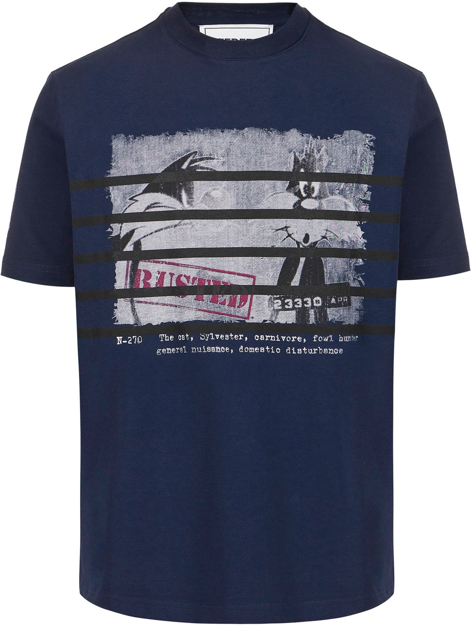 Iceberg Regular fit blue cotton jersey T-shirt with Looney Tunes print Blauw