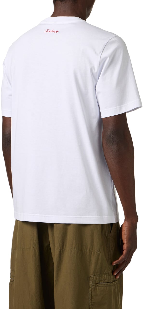 Iceberg Regular fit optic white cotton jersey T-shirt with Looney Tunes print Wit