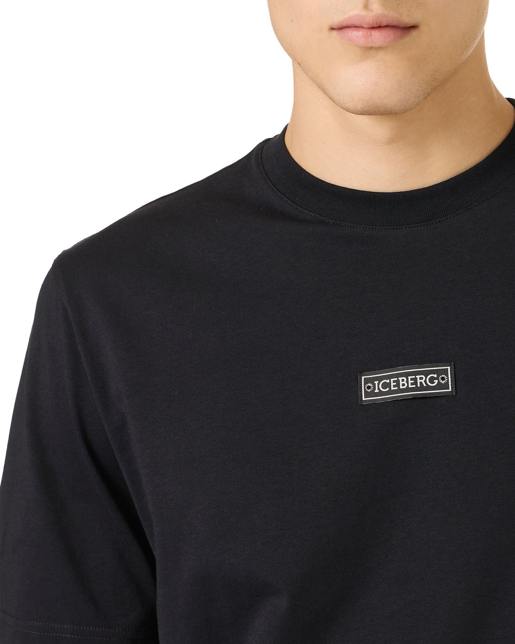 Iceberg Regular fit black cotton jersey T-shirt with Peanuts print Zwart