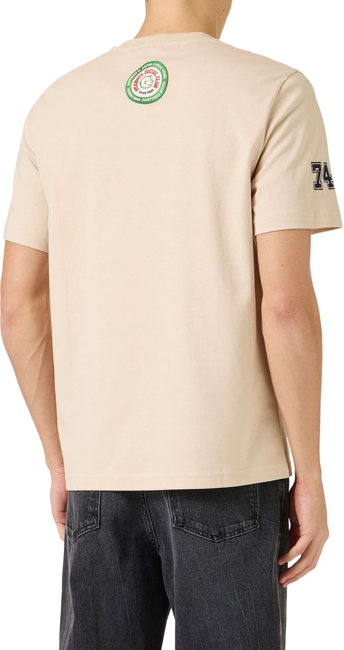 Iceberg Regular fit beige cotton jersey T-shirt with Peanuts design Beige