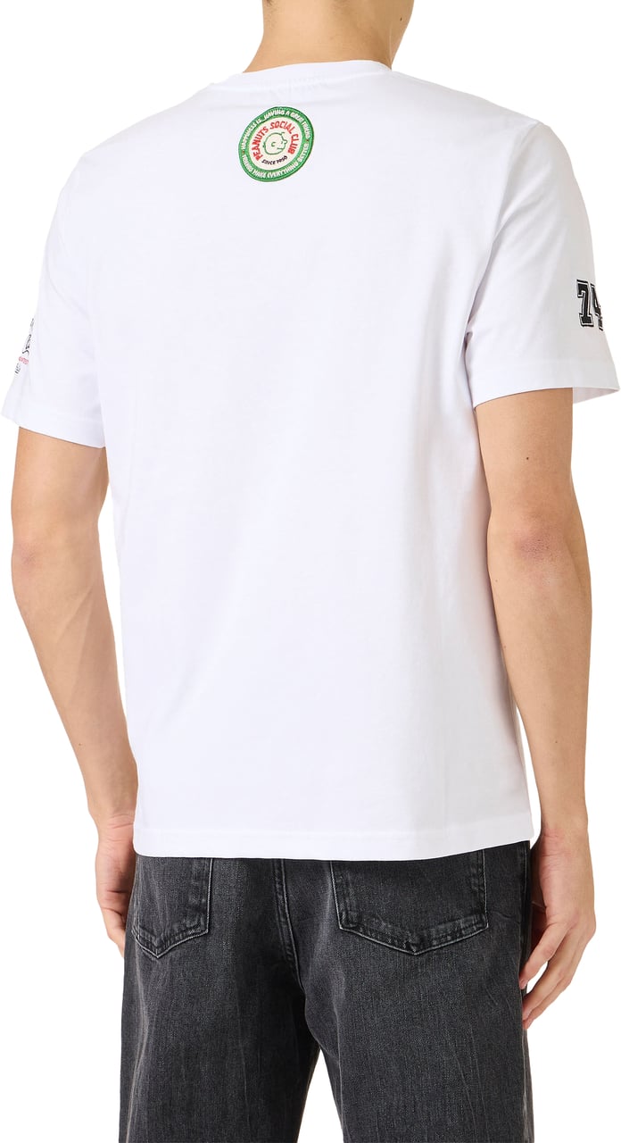 Iceberg Regular fit optic white cotton jersey T-shirt with a Peanuts design Wit
