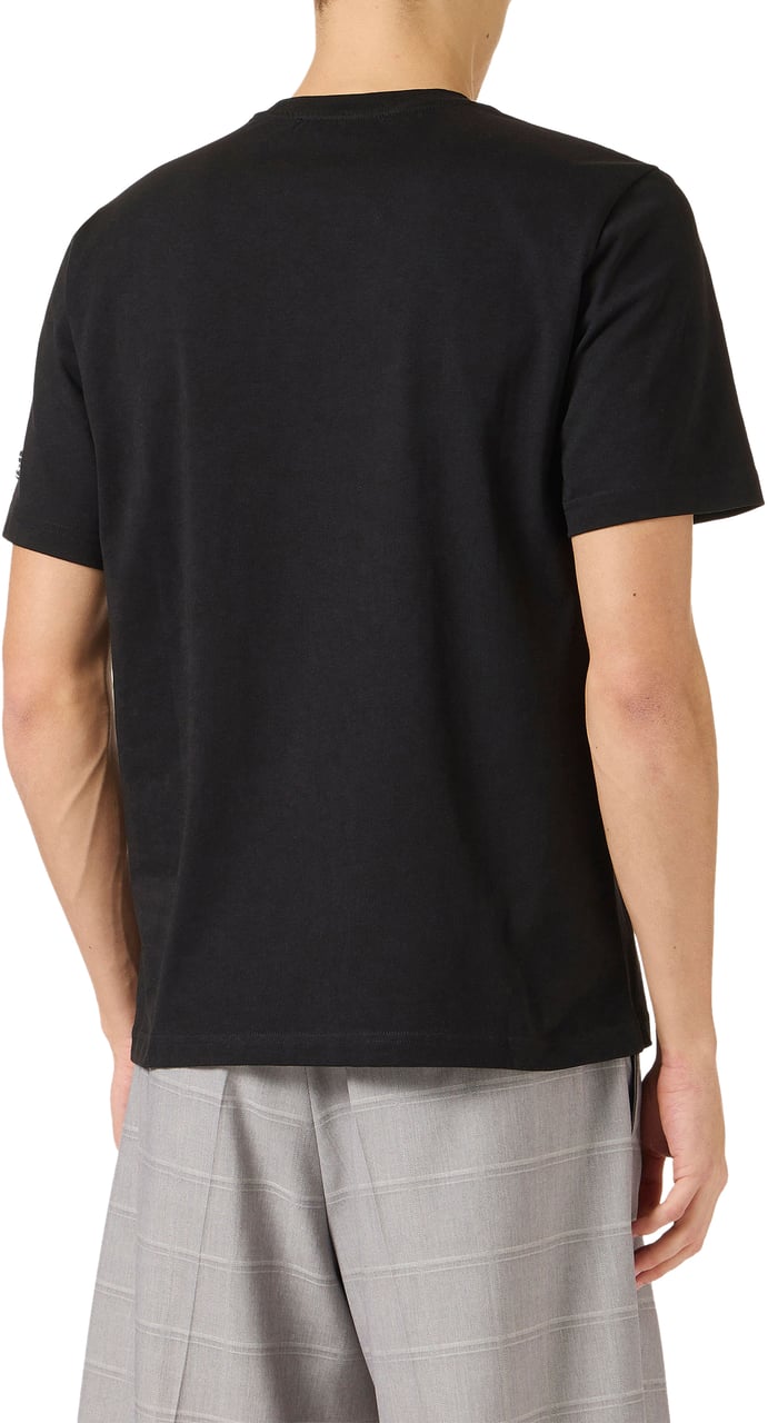 Iceberg Regular fit black cotton jersey T-shirt with dinosaur print Zwart