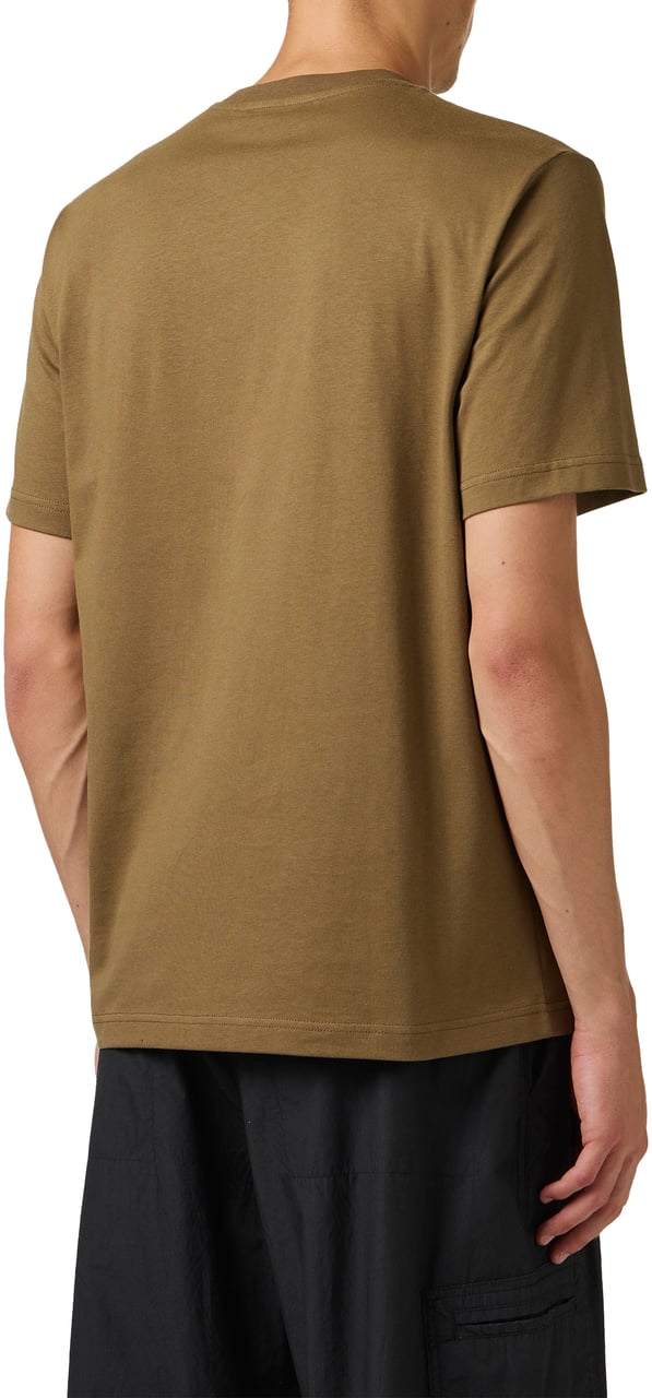 Iceberg Regular fit khaki cotton jersey T-shirt with dinosaur print Groen