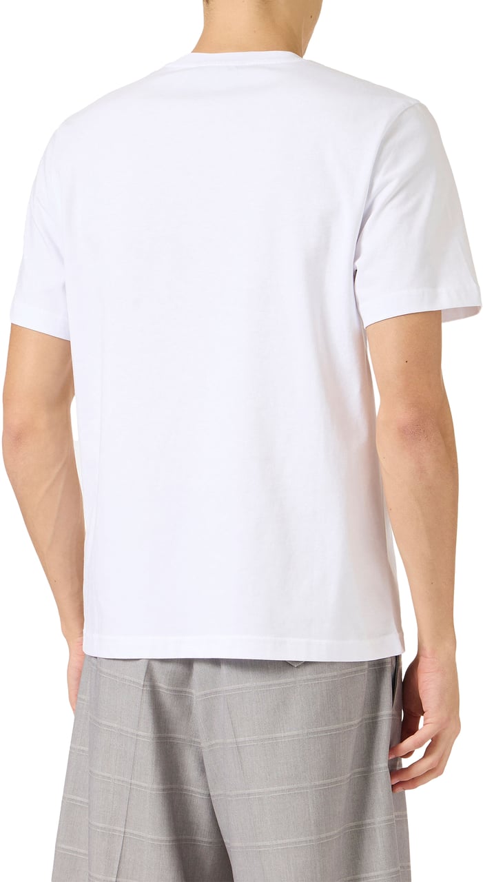 Iceberg Regular fit optic white cotton jersey T-shirt with dinosaur print Wit