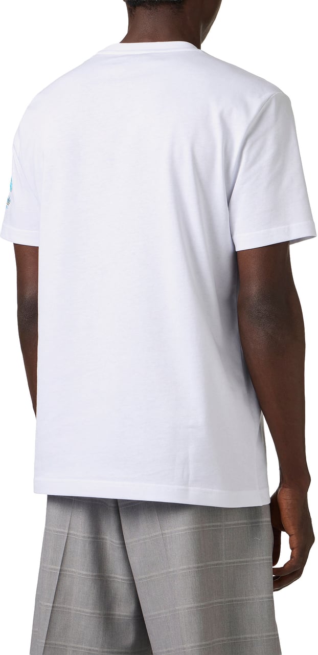 Iceberg Regular fit optic white cotton jersey T-shirt with Monkey embroidery Wit