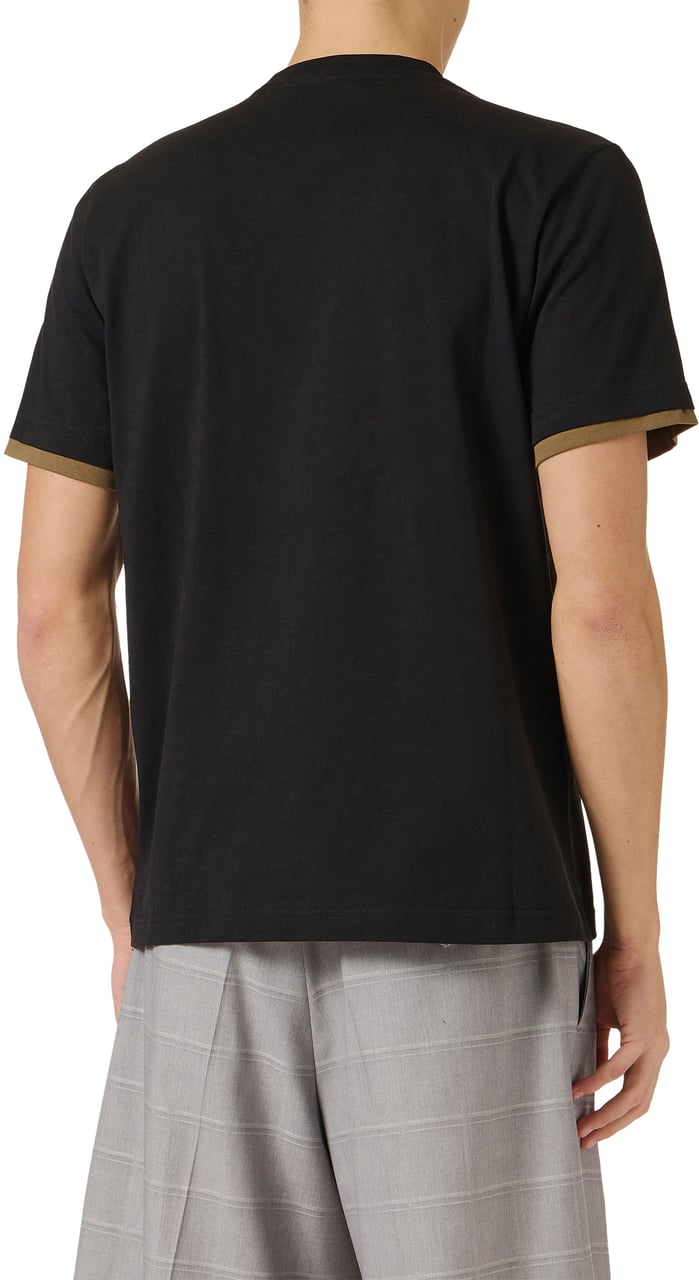 Iceberg Regular fit black cotton jersey T-shirt with Social Club print Zwart