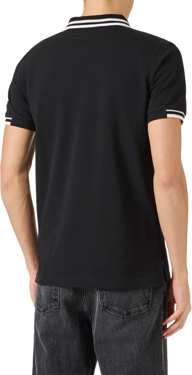 Iceberg Regular fit black short-sleeved polo shirt in cotton piquet Zwart