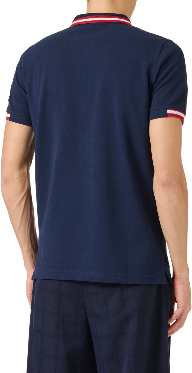 Iceberg Regular fit blue short-sleeved polo shirt in cotton piquet Blauw
