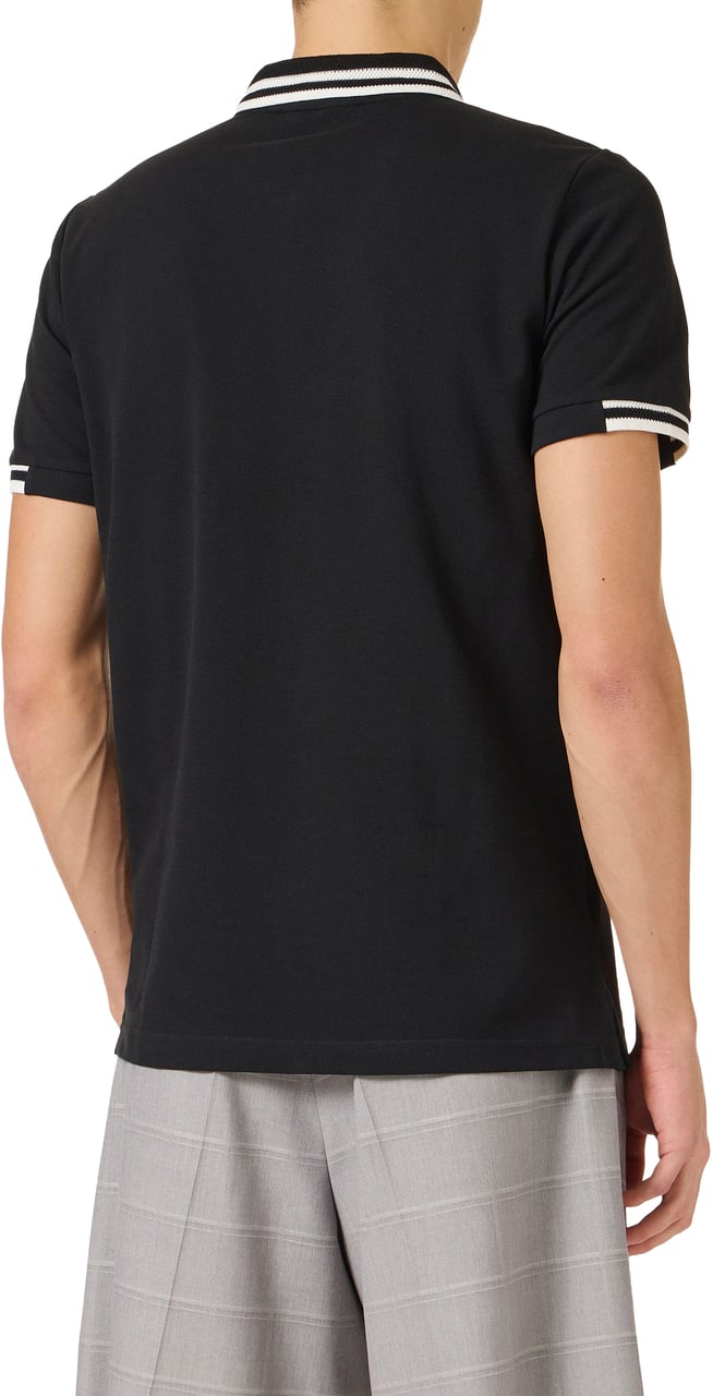 Iceberg Regular fit black short-sleeved polo shirt in cotton piquet with Looney Tunes Zwart
