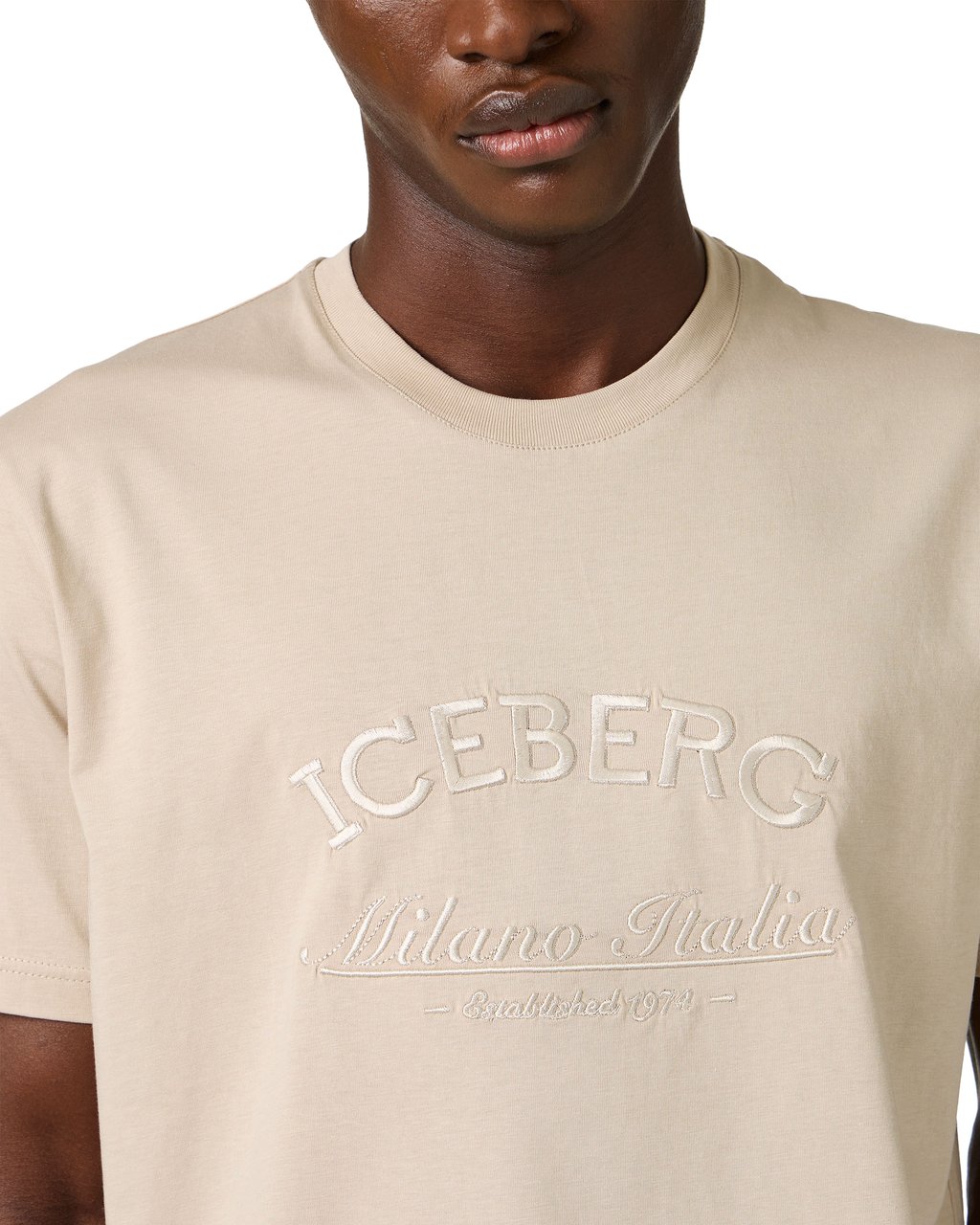 Iceberg Classic regular fit beige T-shirt in sustainable cotton jersey Beige