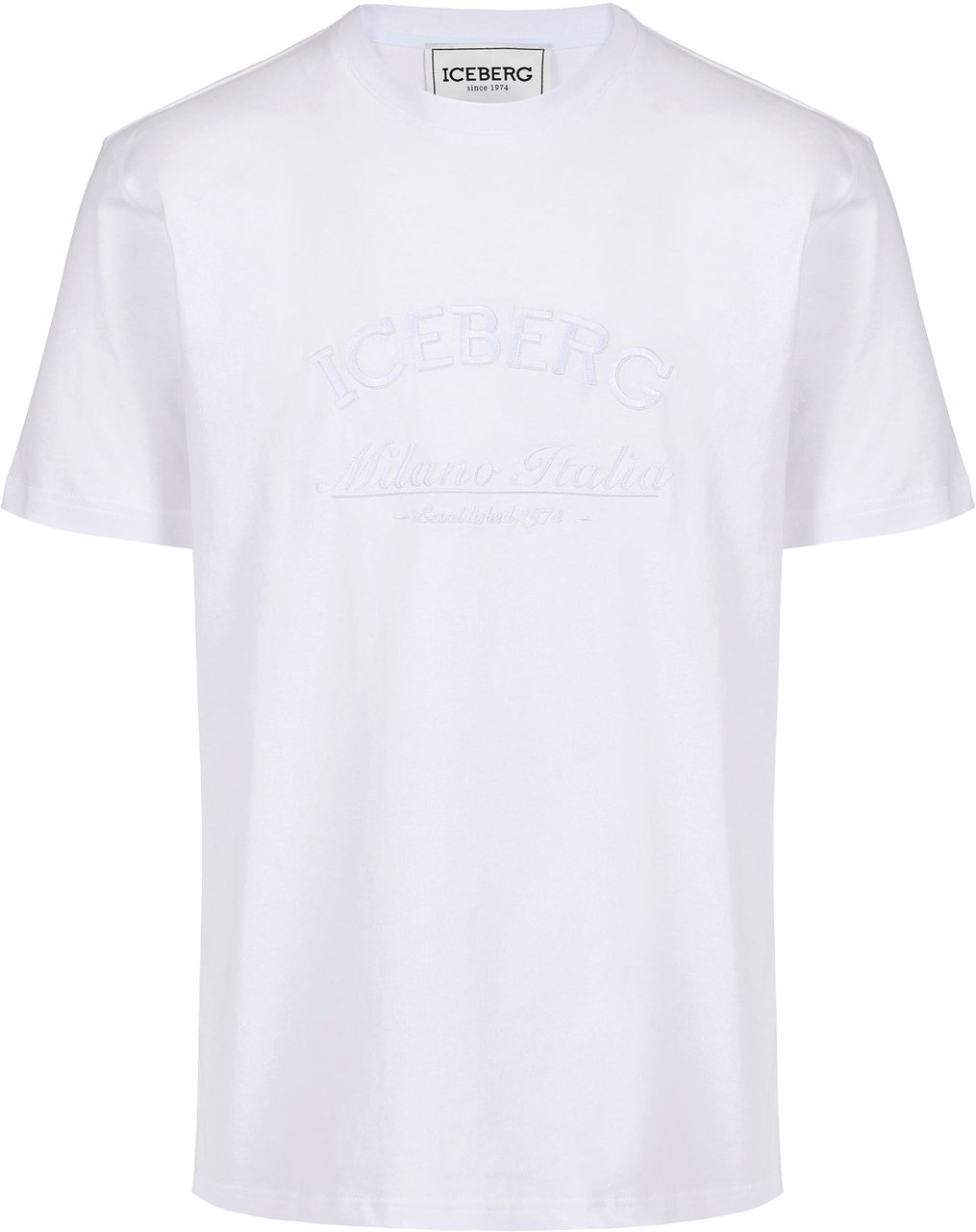 Iceberg Classic regular fit white T-shirt in sustainable cotton jersey Wit