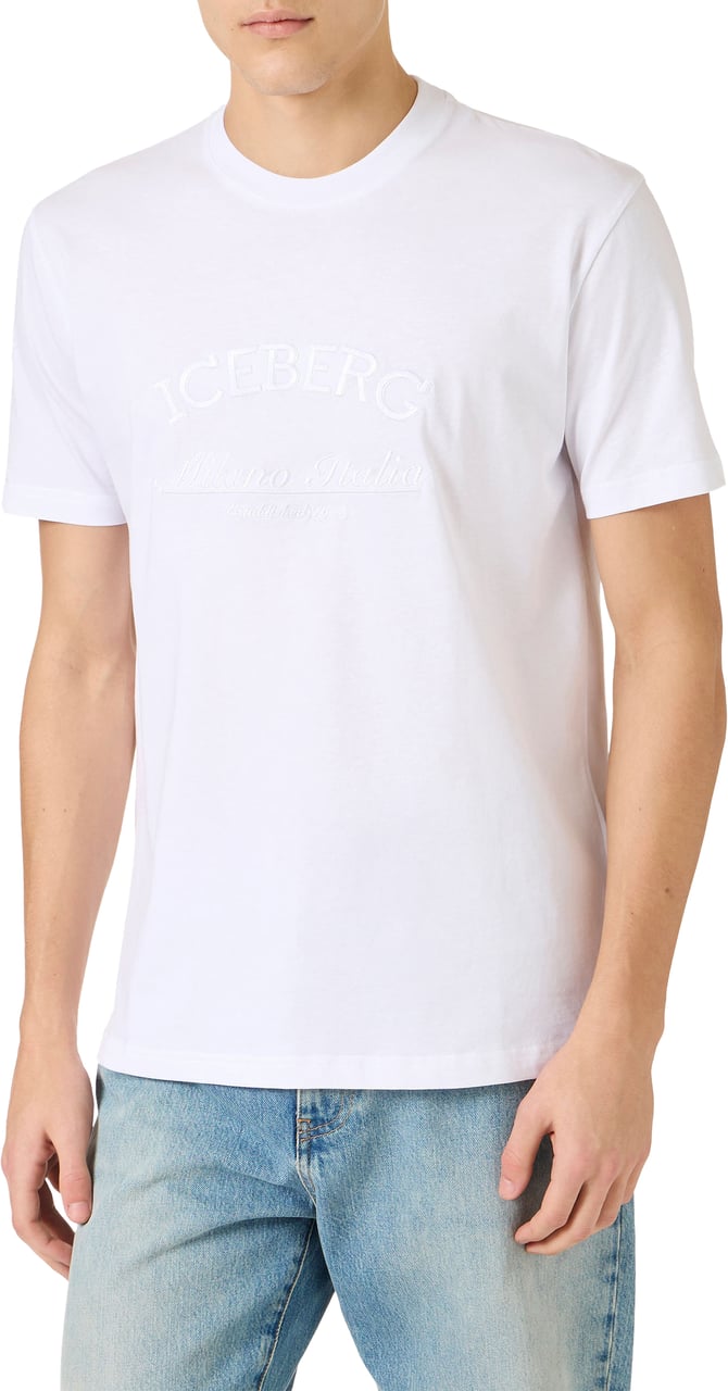 Iceberg Classic regular fit white T-shirt in sustainable cotton jersey Wit