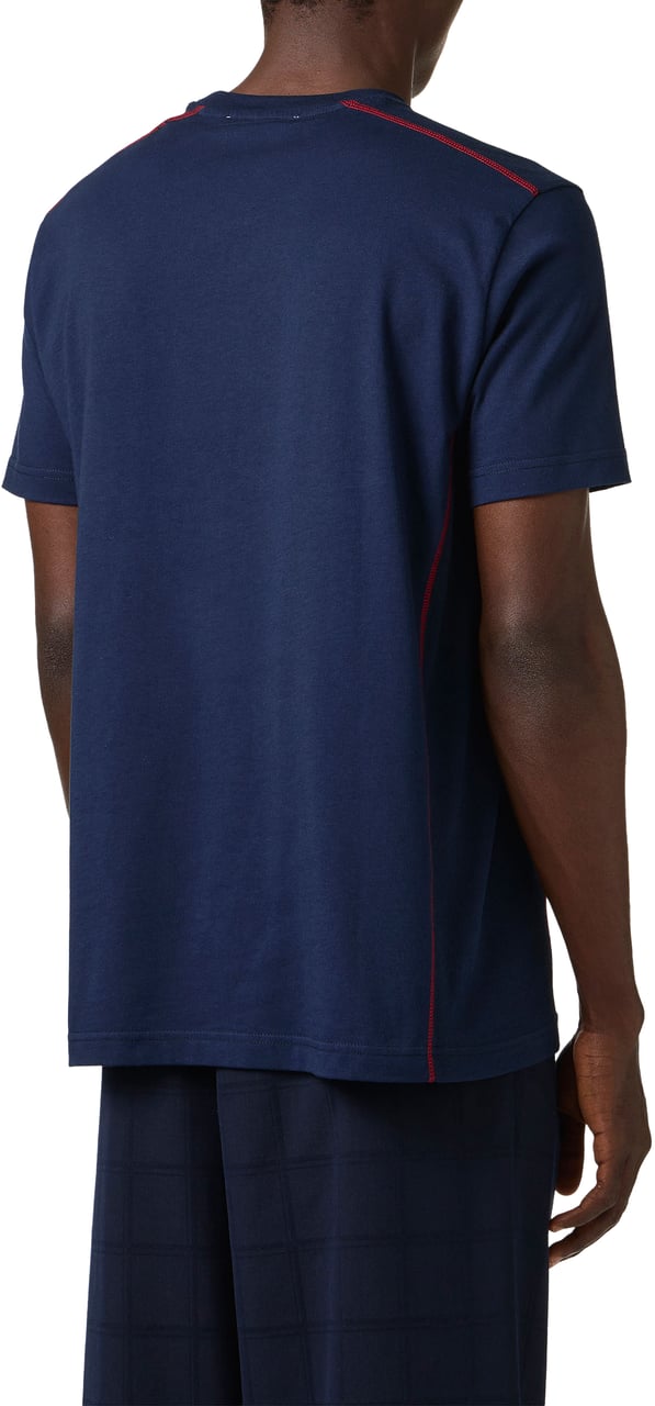 Iceberg Classic regular fit blue T-shirt in sustainable cotton jersey Blauw