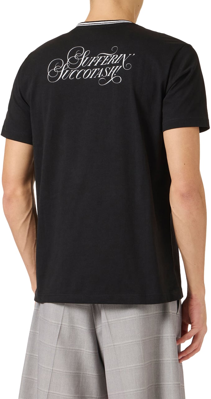 Iceberg Regular fit black cotton jersey T-shirt with Looney Tunes Zwart