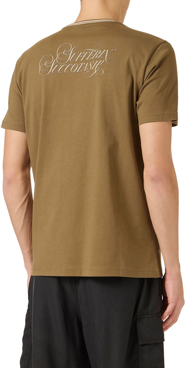 Iceberg Regular fit khaki cotton jersey T-shirt with Looney Tunes Groen