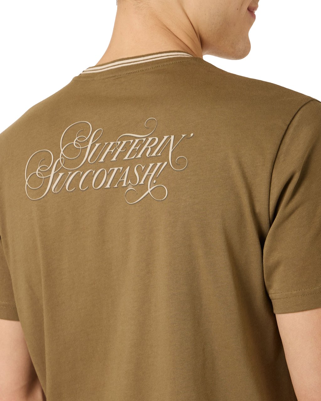 Iceberg Regular fit khaki cotton jersey T-shirt with Looney Tunes Groen