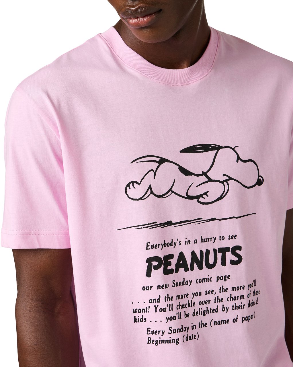 Iceberg Classic regular fit pink T-shirt in sustainable cotton jersey with Peanuts print Roze