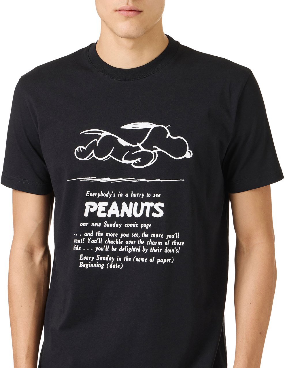 Iceberg Classic regular fit black T-shirt in sustainable cotton jersey with Peanuts print Zwart