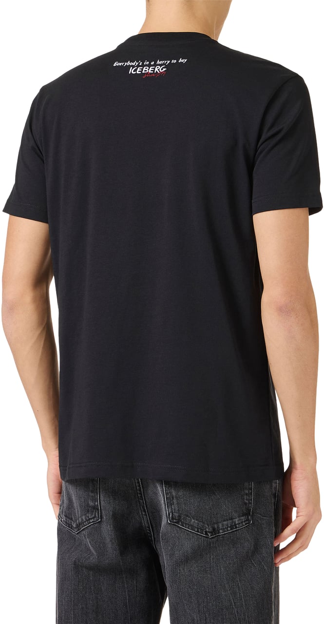 Iceberg Classic regular fit black T-shirt in sustainable cotton jersey with Peanuts print Zwart