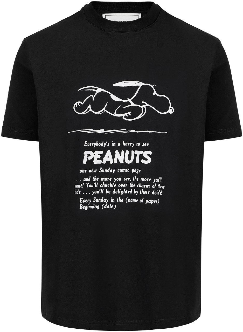 Iceberg Classic regular fit black T-shirt in sustainable cotton jersey with Peanuts print Zwart