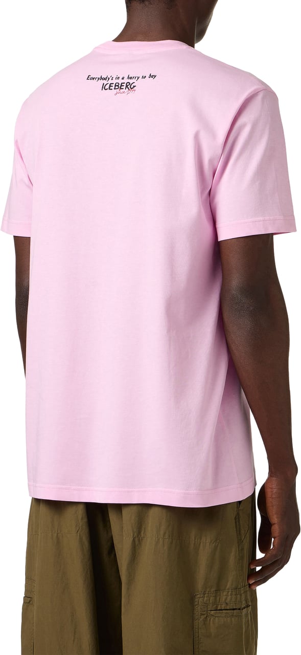Iceberg Classic regular fit pink T-shirt in sustainable cotton jersey with Peanuts print Roze