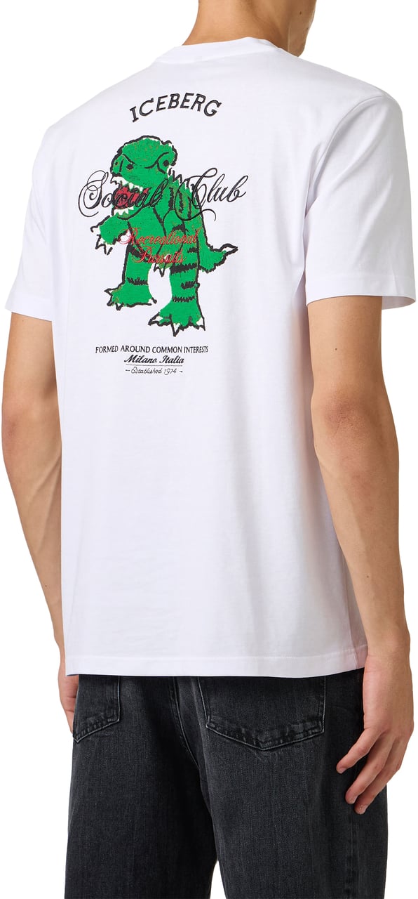 Iceberg Optic white cotton jersey T-shirt in a classic regular fit with embroidered logo Wit