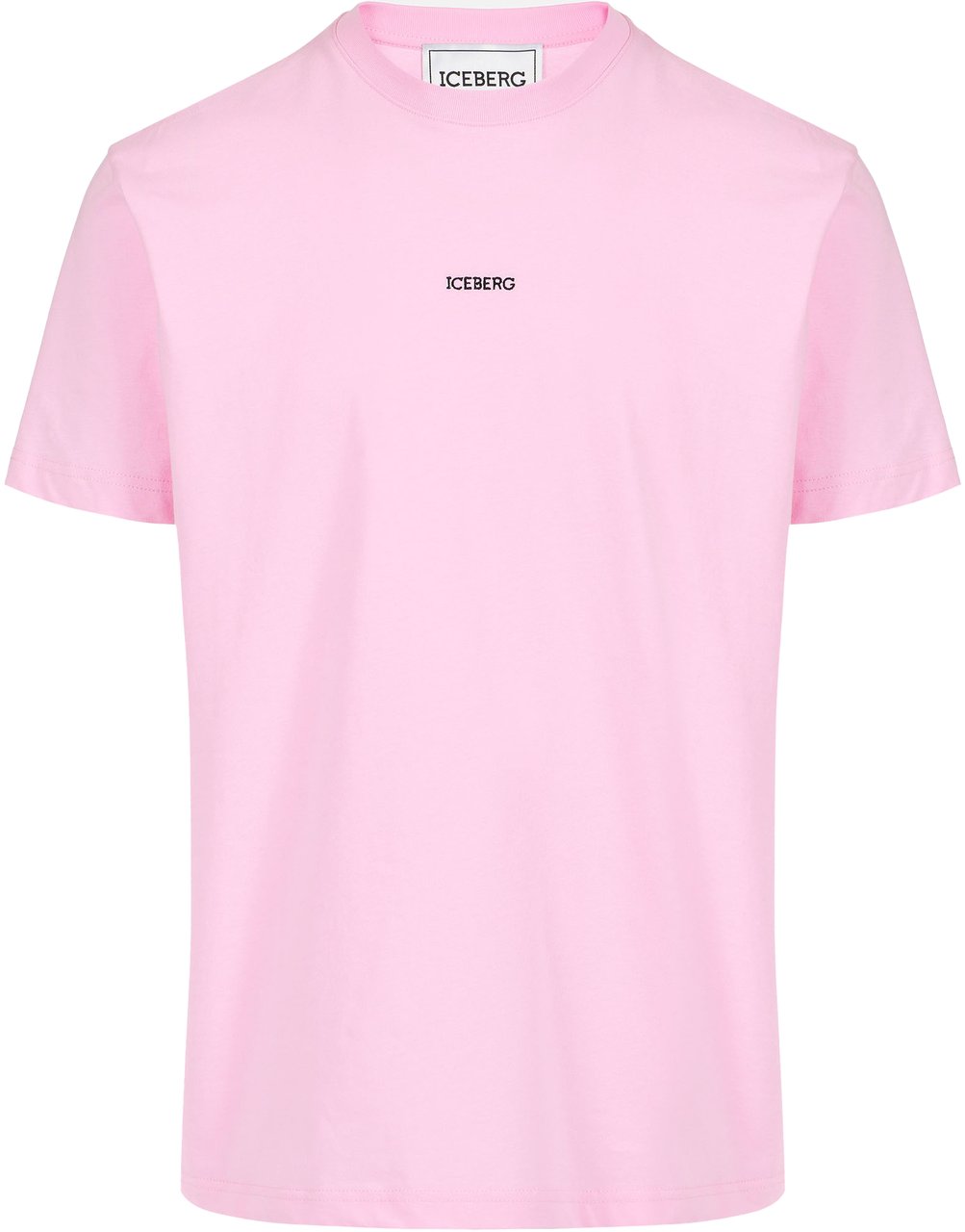 Iceberg Pink cotton jersey T-shirt in a classic regular fit with embroidered logo Roze