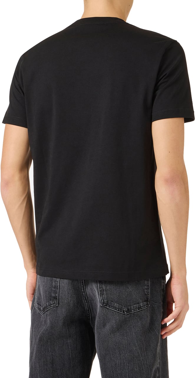 Iceberg Regular fit black cotton jersey T-shirt with branded embroidery Zwart
