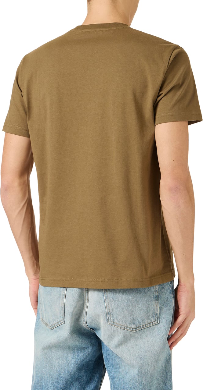 Iceberg Regular fit khaki cotton jersey T-shirt with branded embroidery Groen