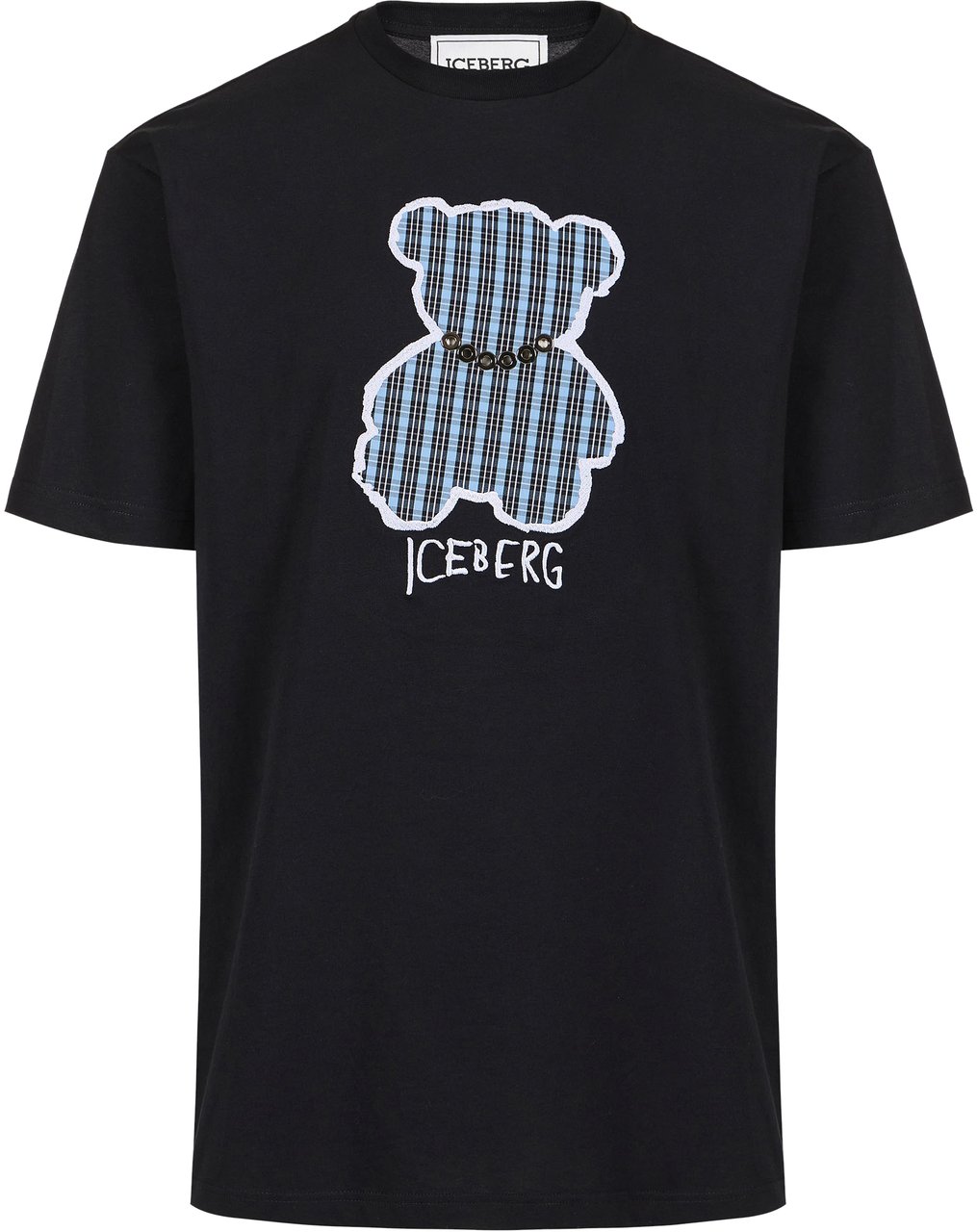 Iceberg Black sustainable cotton jersey T-shirt in a relaxed fit Zwart