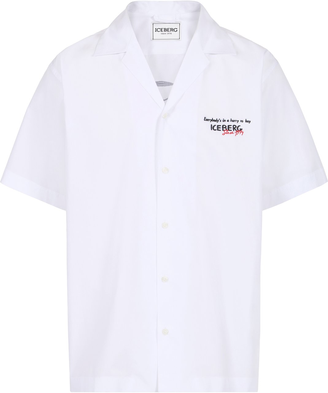 Iceberg Comfort fit optic white cotton poplin shirt featuring a Peanuts print Wit