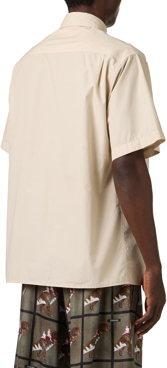 Iceberg Beige short-sleeved shirt in garment-dyed parachute fabric Beige