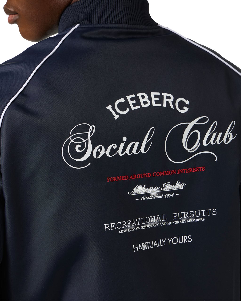 Iceberg Blue comfort fit jacket in recycled nylon Blauw