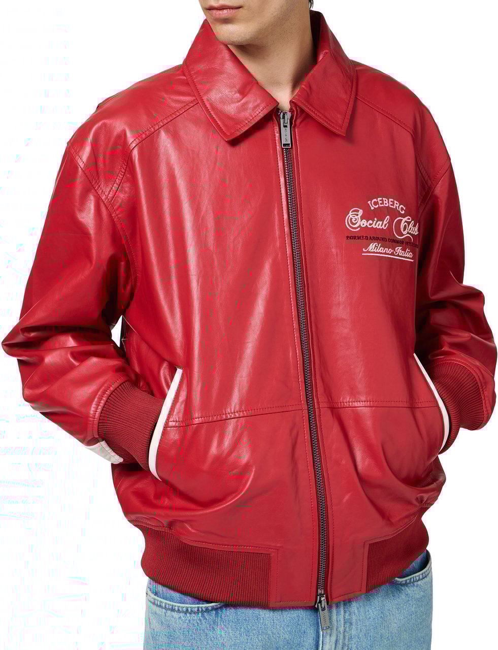 Iceberg Dark red leather jacket Rood