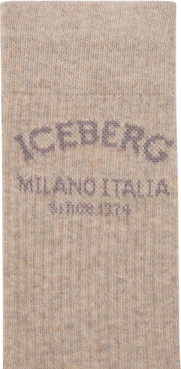 Iceberg Beige cotton socks with the Iceberg Milano Since 1974 logo Beige