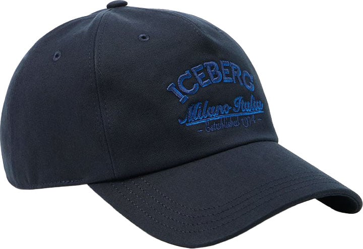 Iceberg Blue cotton gabardine baseball cap with Iceberg embroidery Blauw