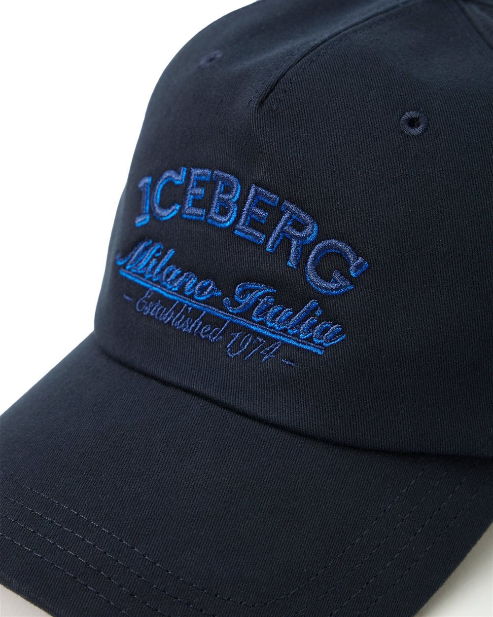 Iceberg Blue cotton gabardine baseball cap with Iceberg embroidery Blauw