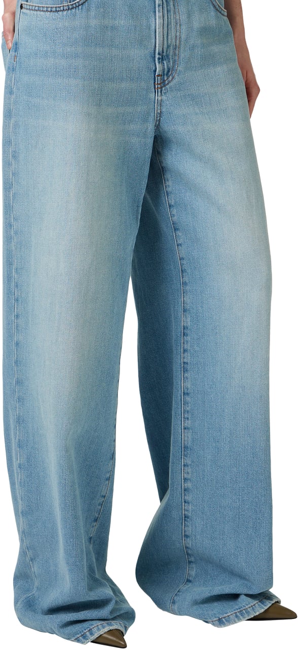 Iceberg New tailoring fit indigo 5-pocket pants in a stone-wash denim Blauw