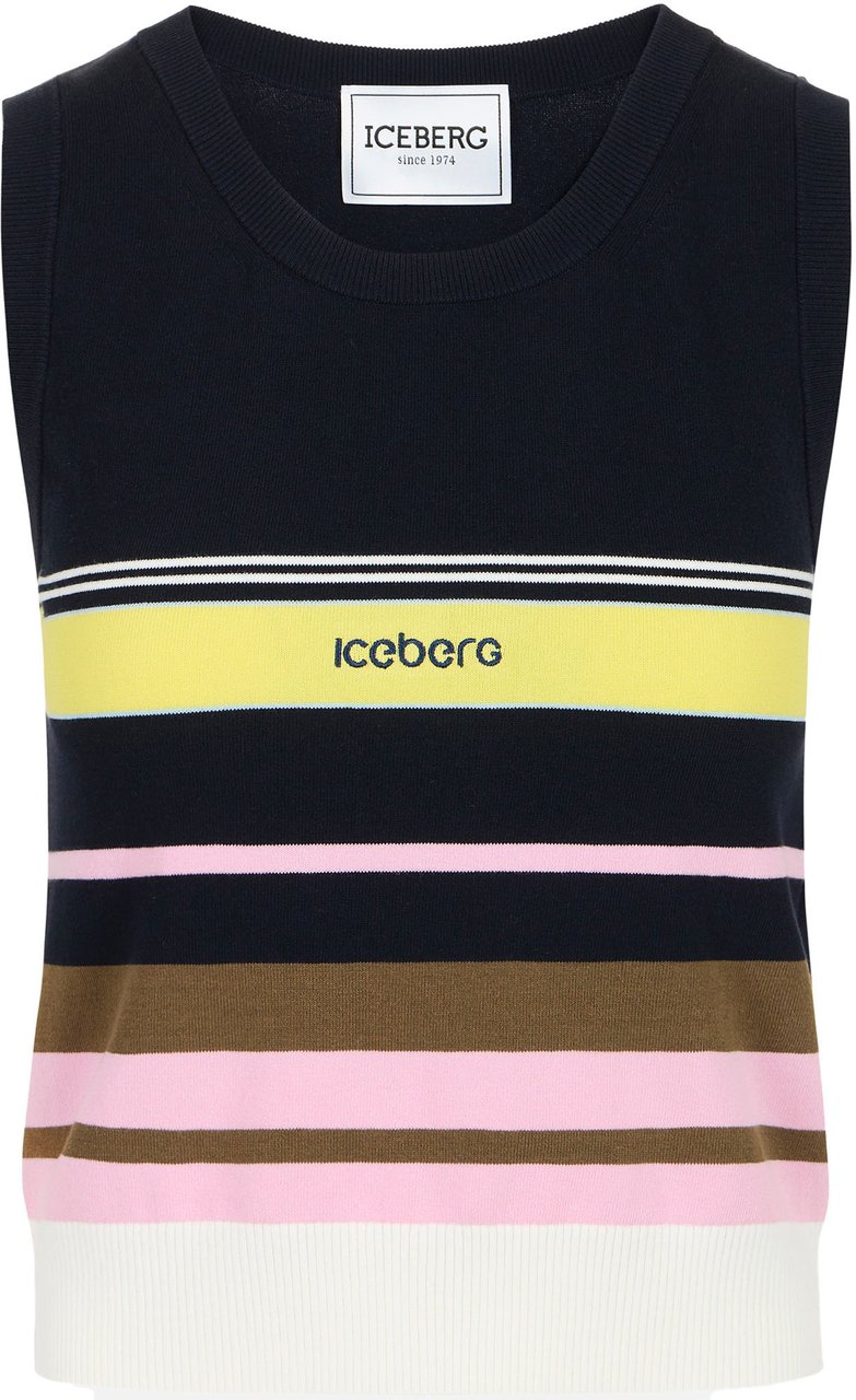 Iceberg Multicolored polo shirt in stretch cotton with contrasting stripes Divers