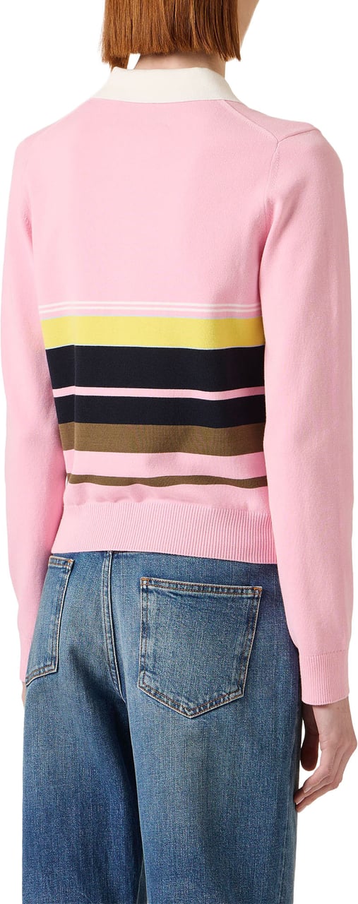 Iceberg Patterned polo shirt in stretch cotton with contrasting stripes Zwart